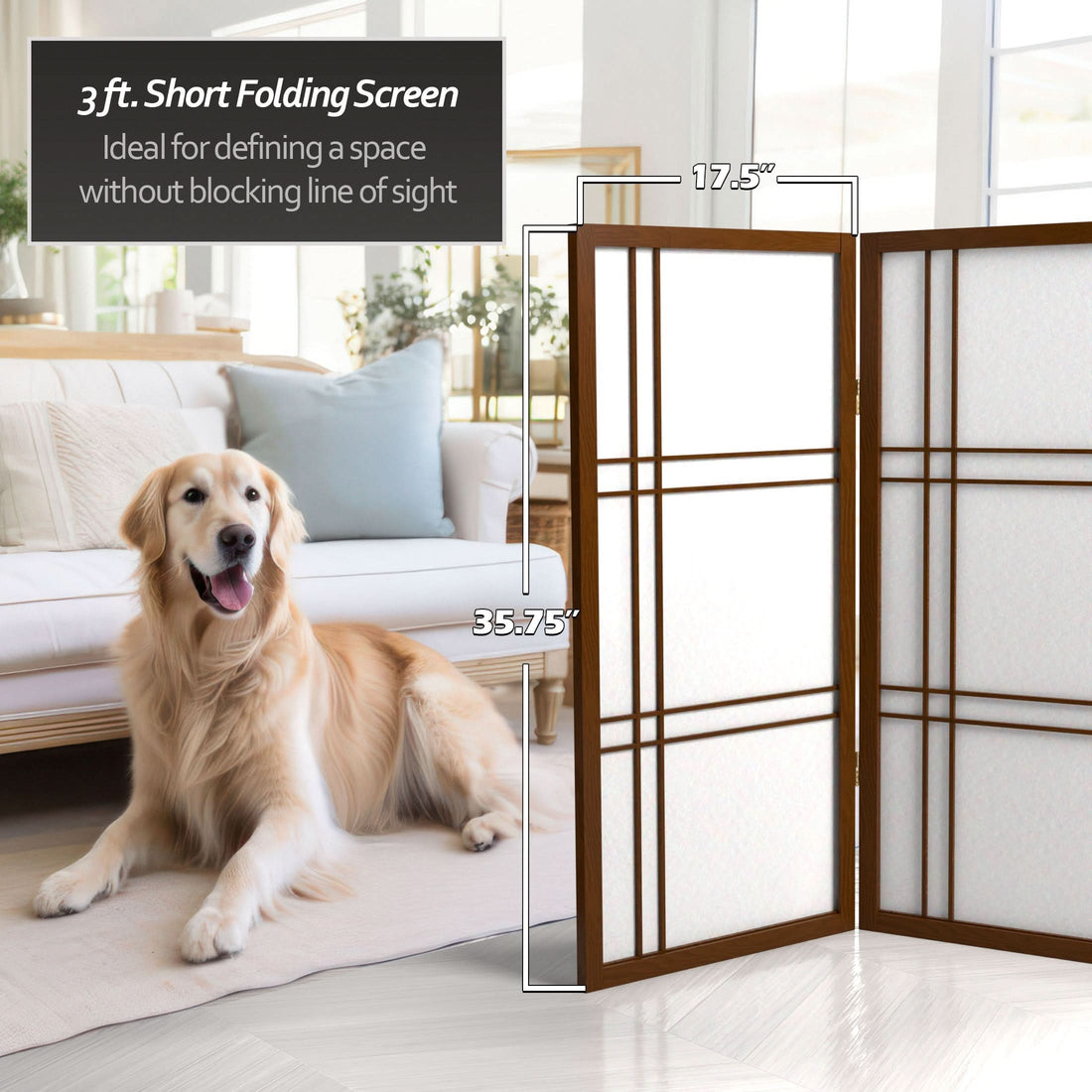3 ft. Short Double Cross Shoji Screen