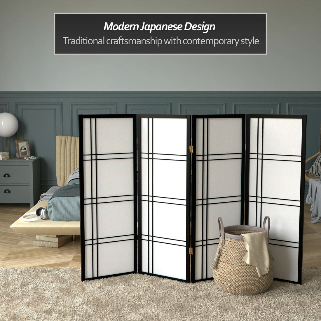 4 ft. Short Double Cross Shoji Screen