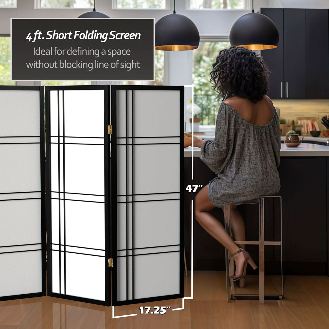 4 ft. Short Double Cross Shoji Screen