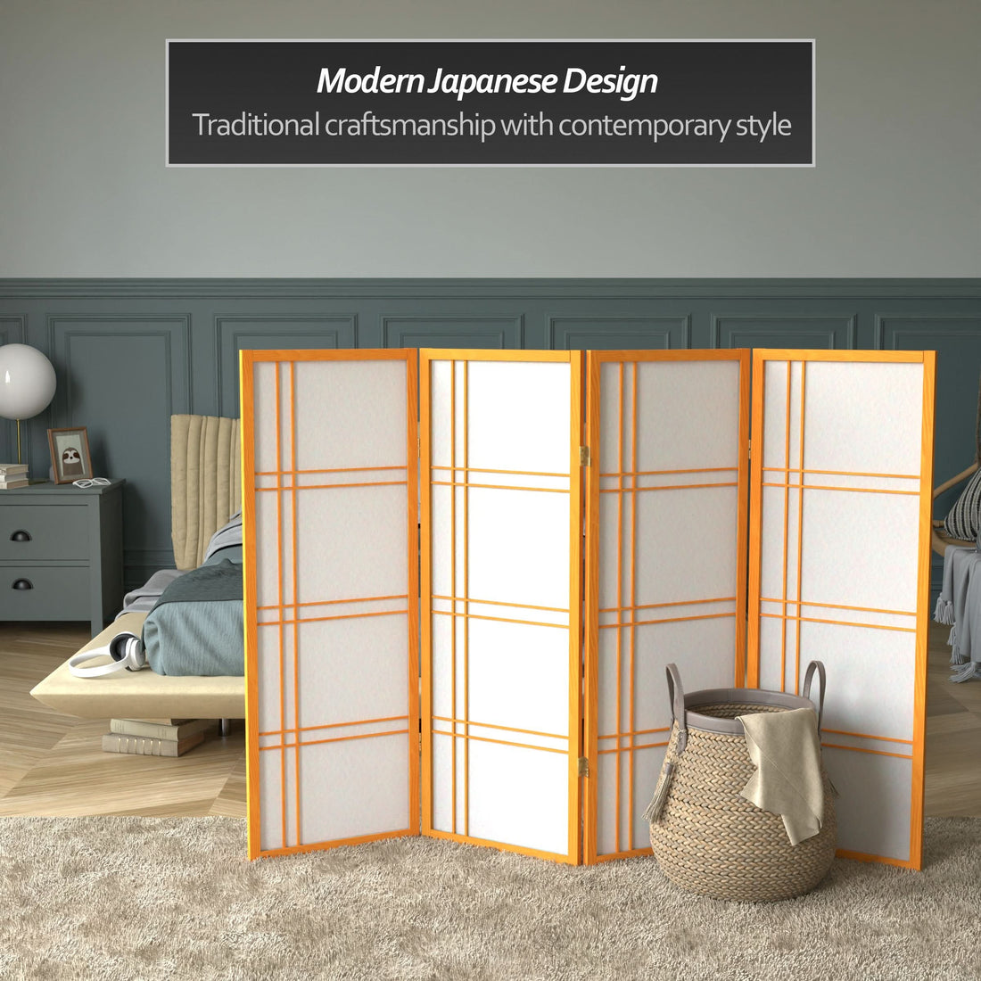 4 ft. Short Double Cross Shoji Screen