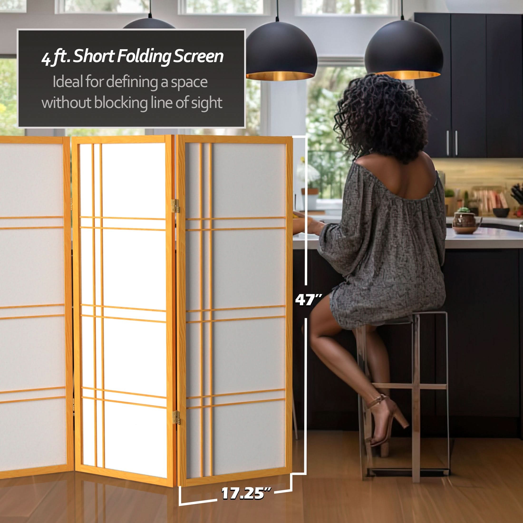 4 ft. Short Double Cross Shoji Screen