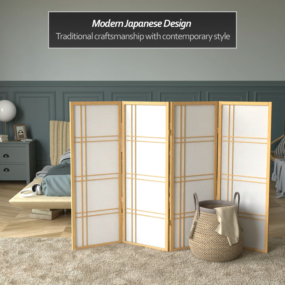 4 ft. Short Double Cross Shoji Screen