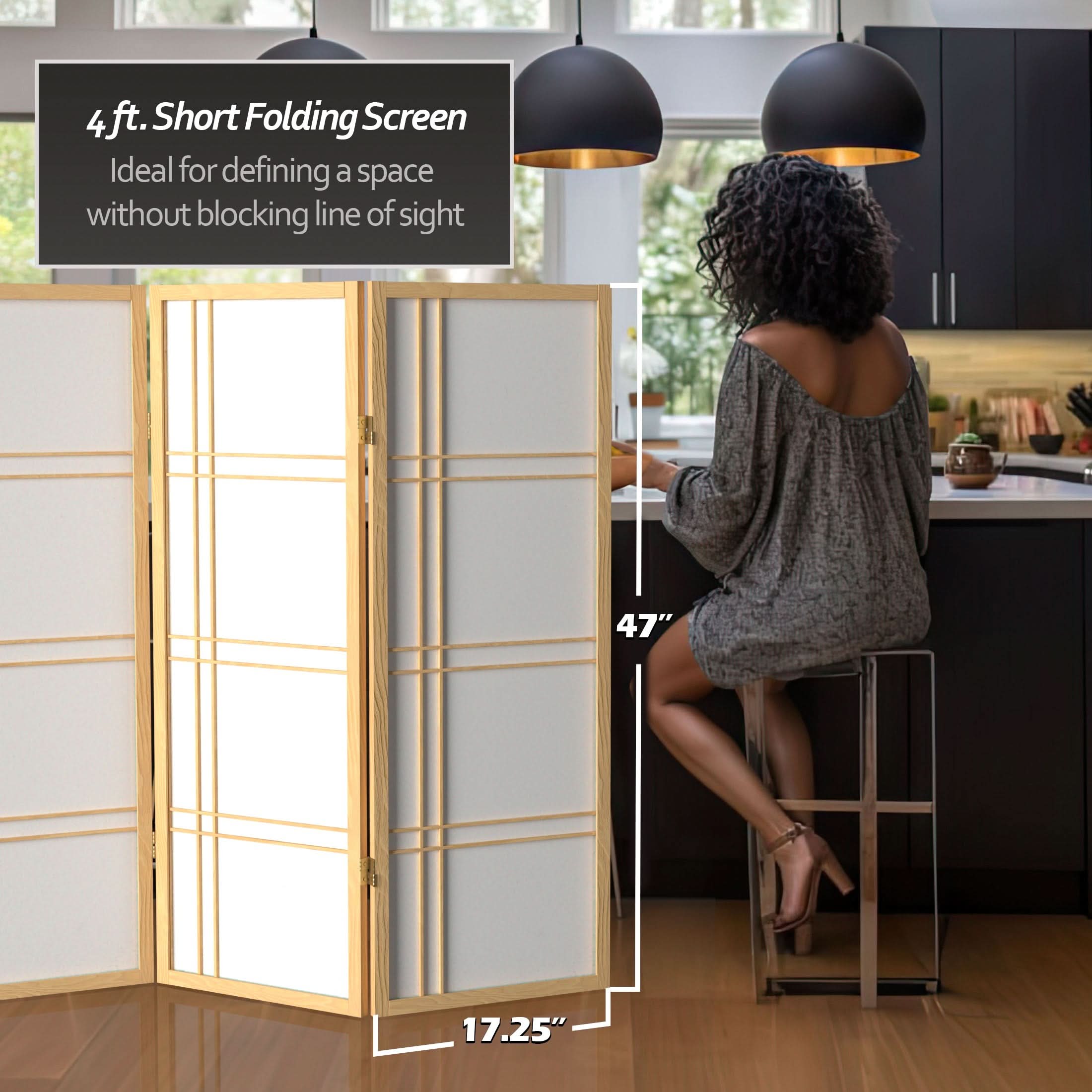4 ft. Short Double Cross Shoji Screen