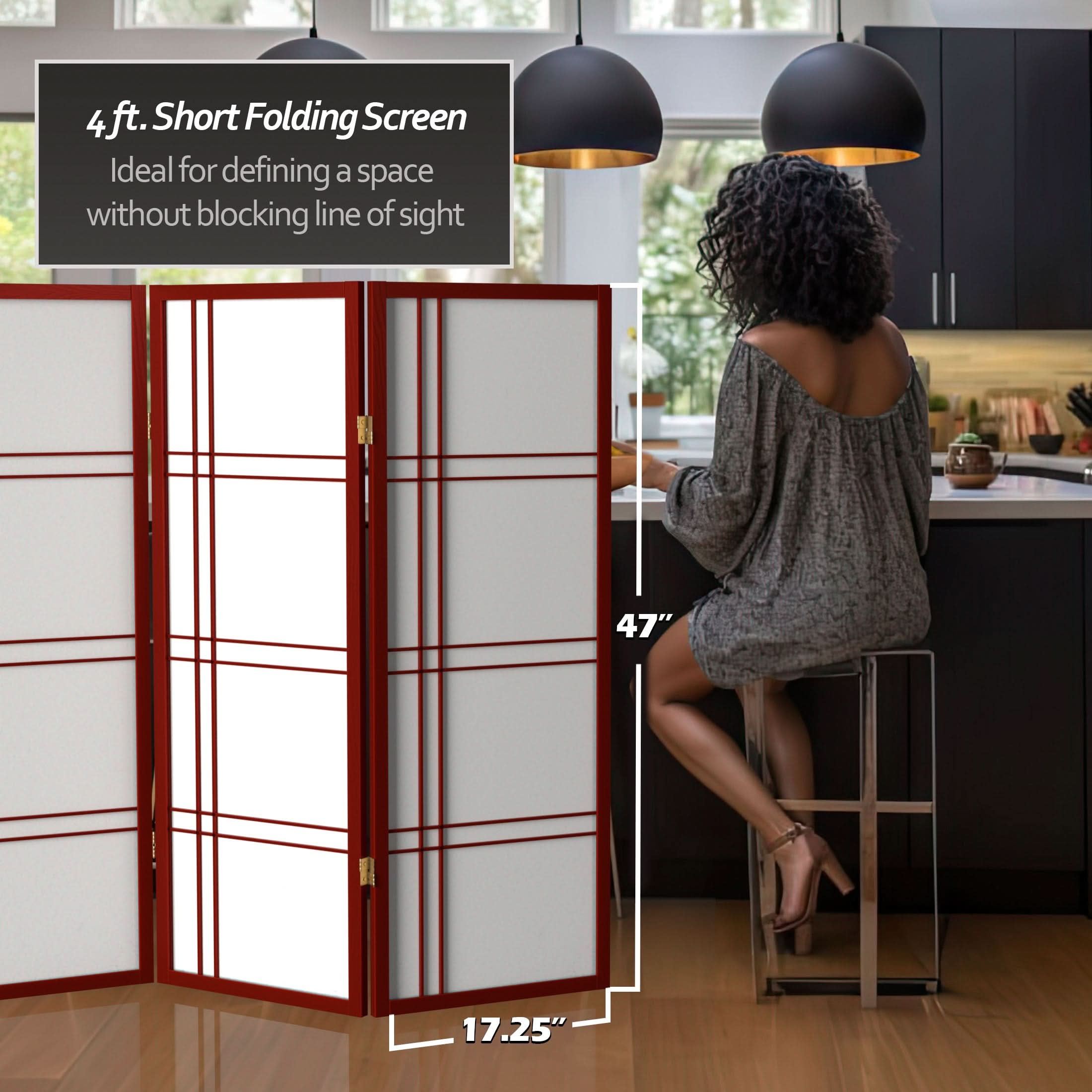 4 ft. Short Double Cross Shoji Screen