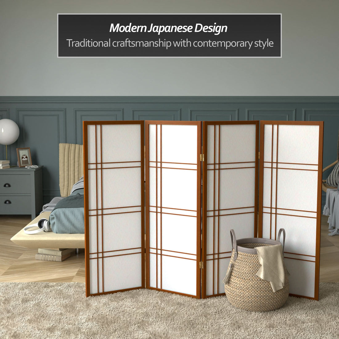 4 ft. Short Double Cross Shoji Screen