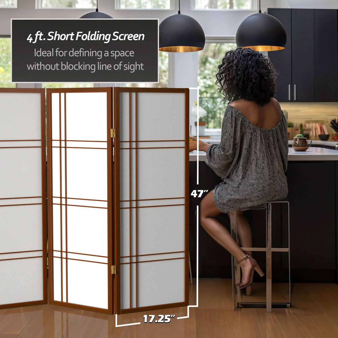4 ft. Short Double Cross Shoji Screen