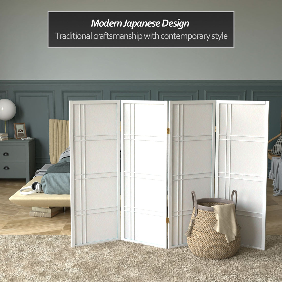 4 ft. Short Double Cross Shoji Screen