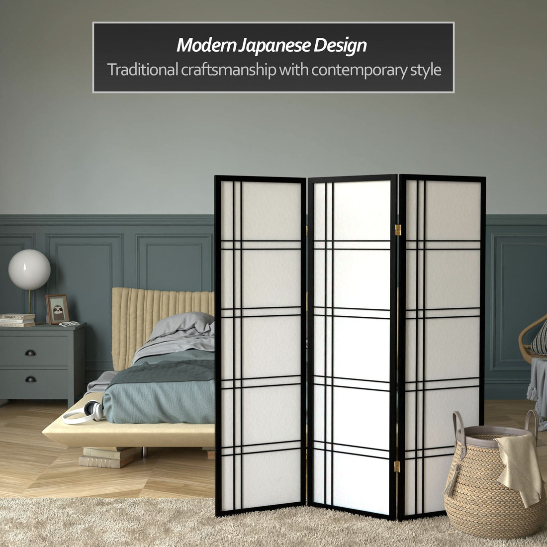 5 ft. Tall Double Cross Shoji Screen