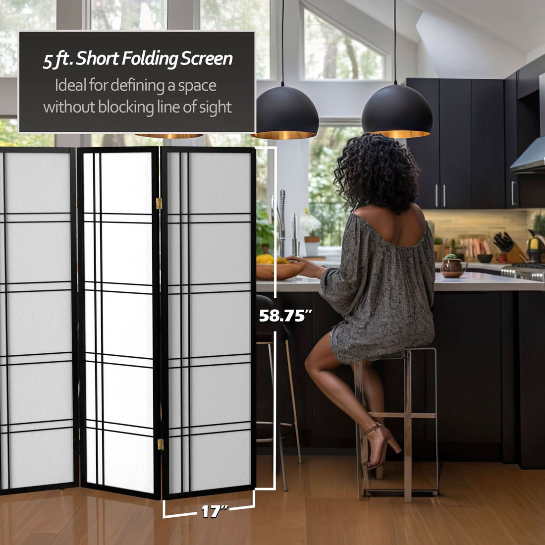 5 ft. Tall Double Cross Shoji Screen