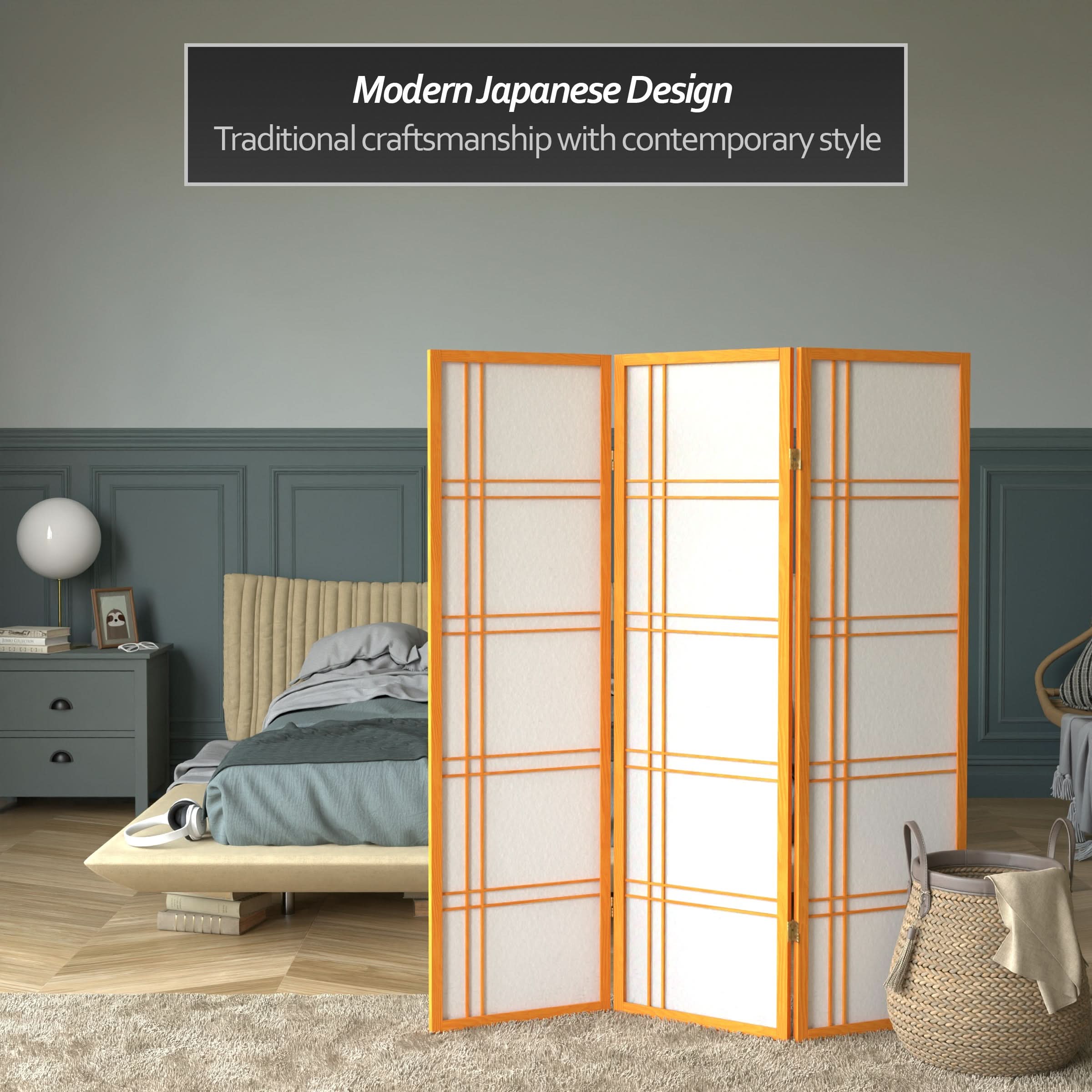 5 ft. Tall Double Cross Shoji Screen