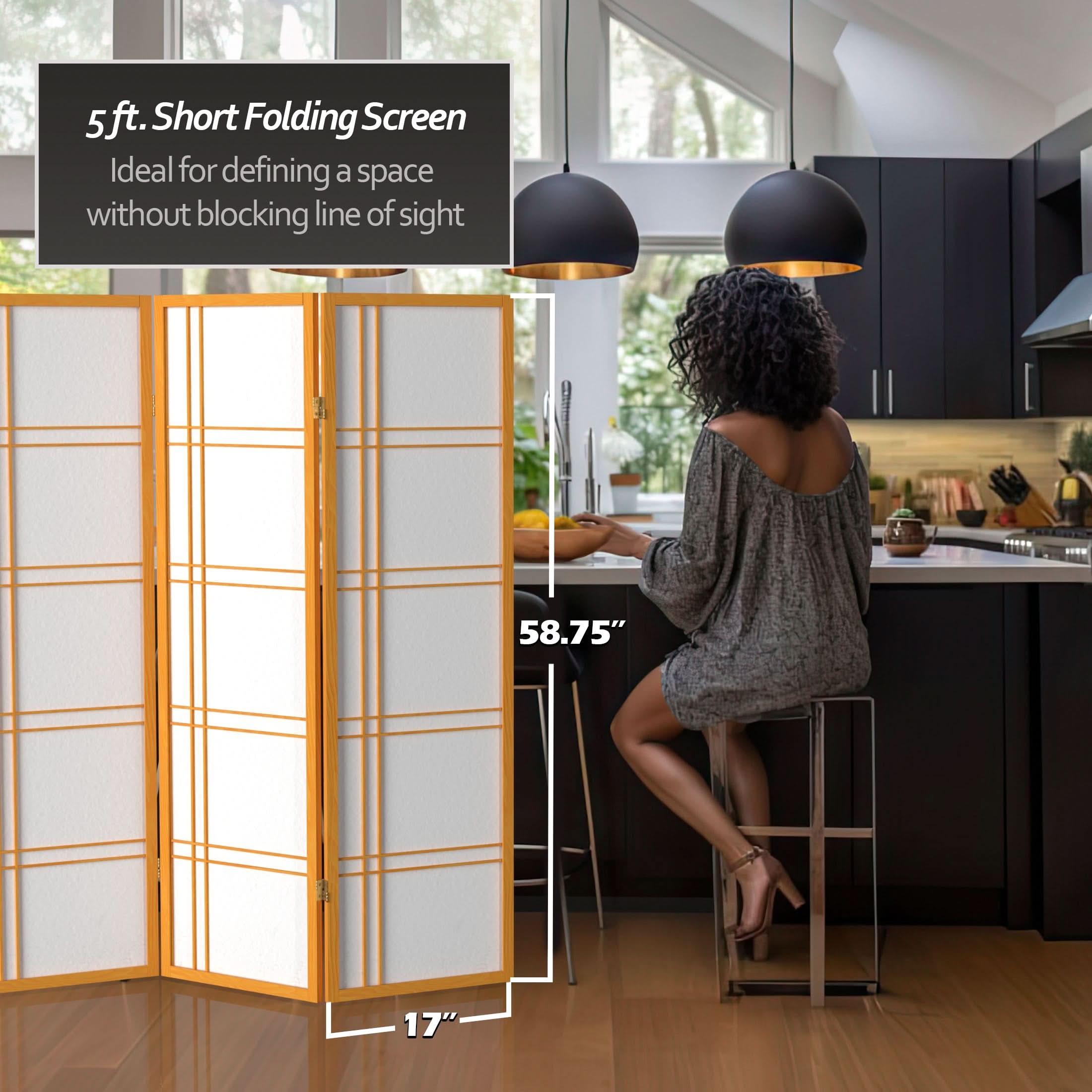 5 ft. Tall Double Cross Shoji Screen