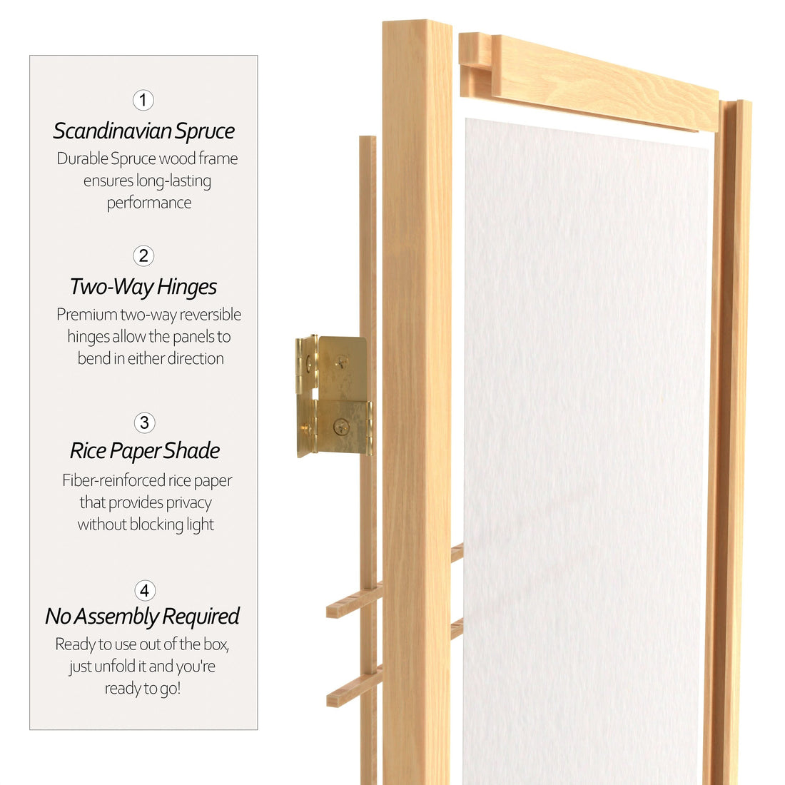 5 ft. Tall Double Cross Shoji Screen