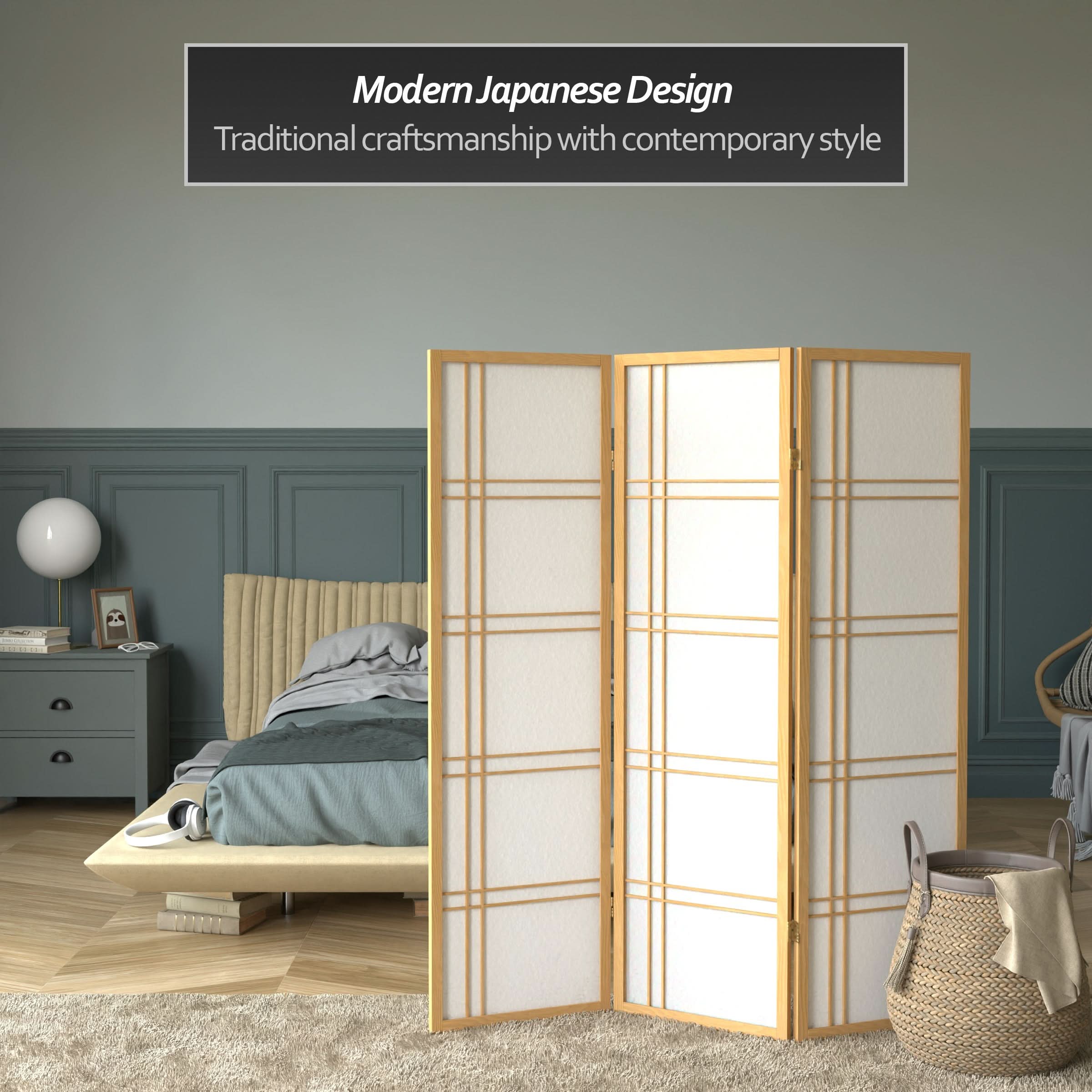 5 ft. Tall Double Cross Shoji Screen