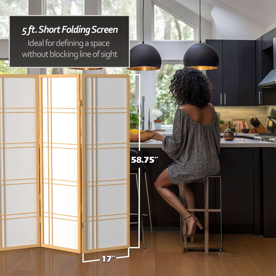 5 ft. Tall Double Cross Shoji Screen