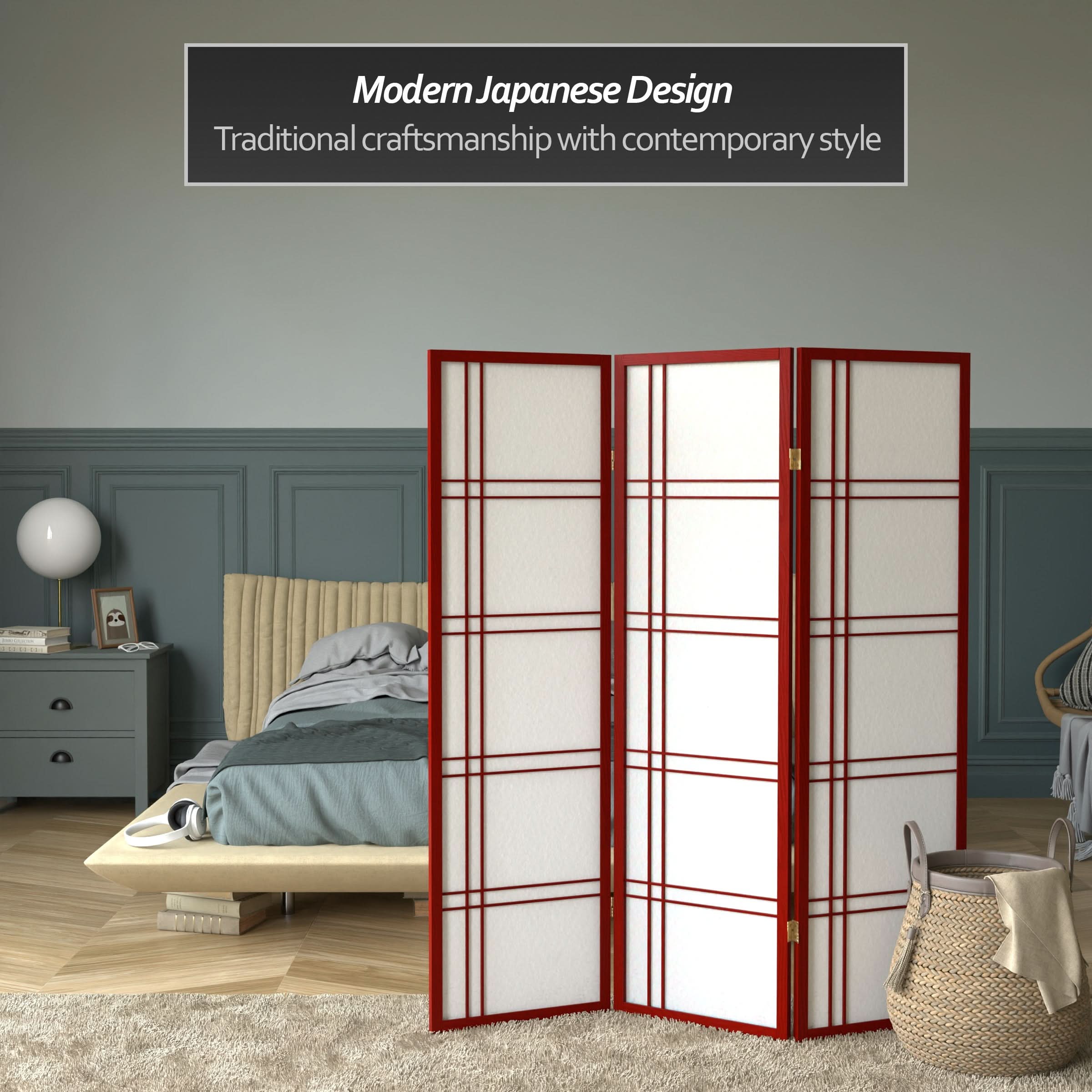 5 ft. Tall Double Cross Shoji Screen