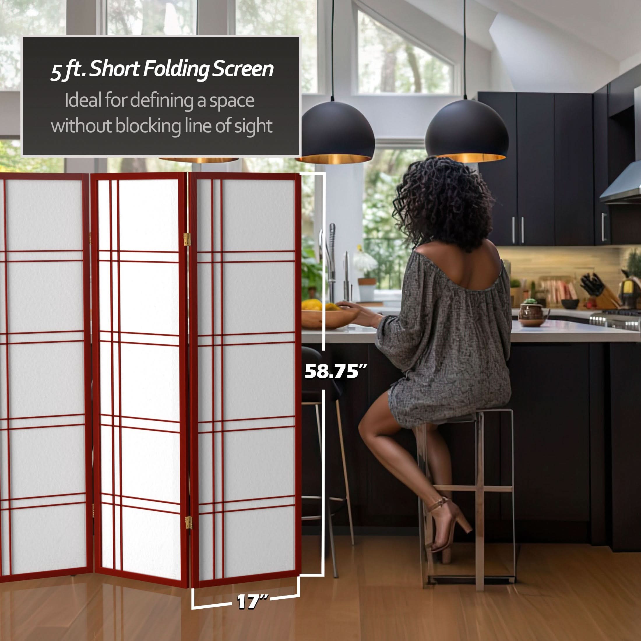 5 ft. Tall Double Cross Shoji Screen