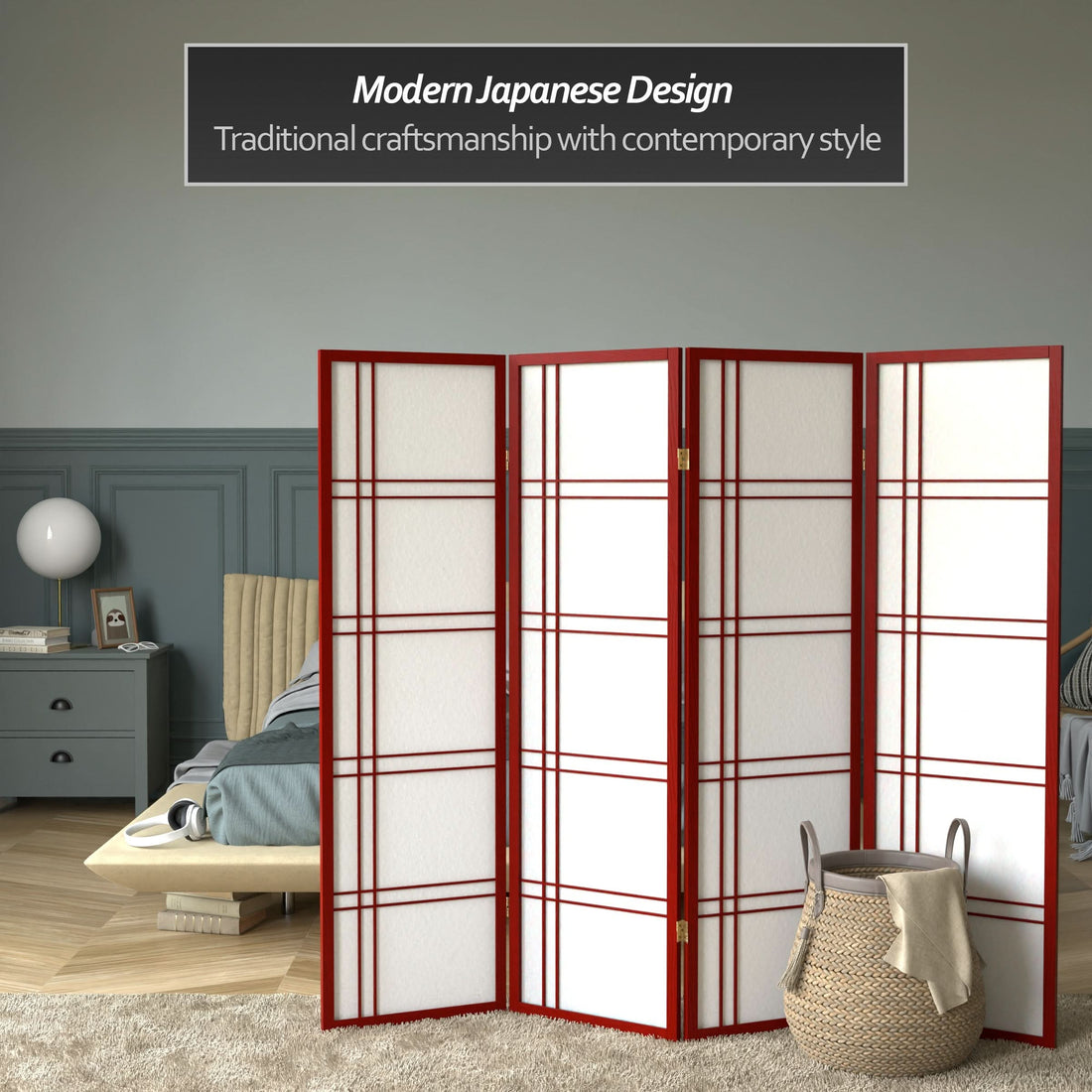 5 ft. Tall Double Cross Shoji Screen