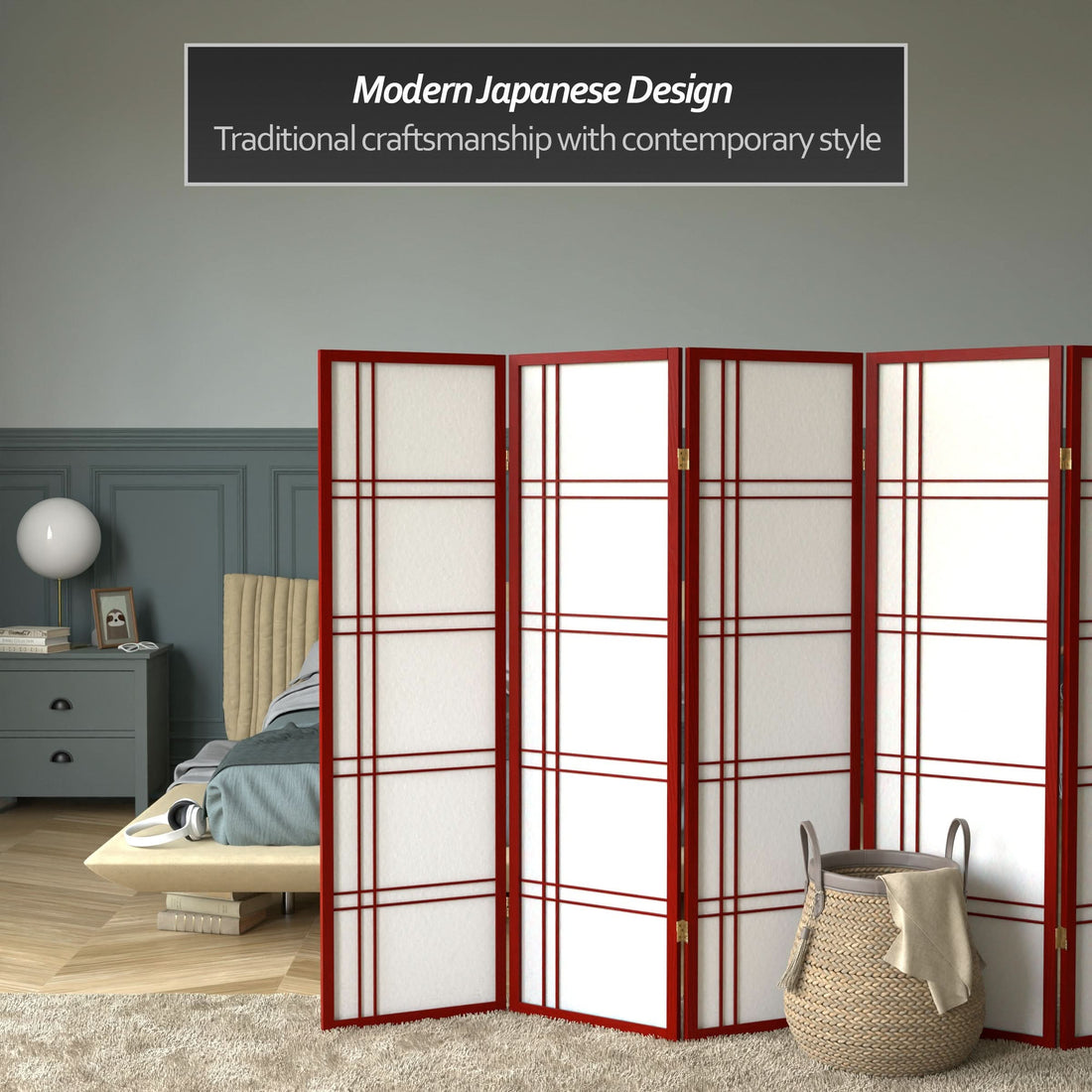 5 ft. Tall Double Cross Shoji Screen