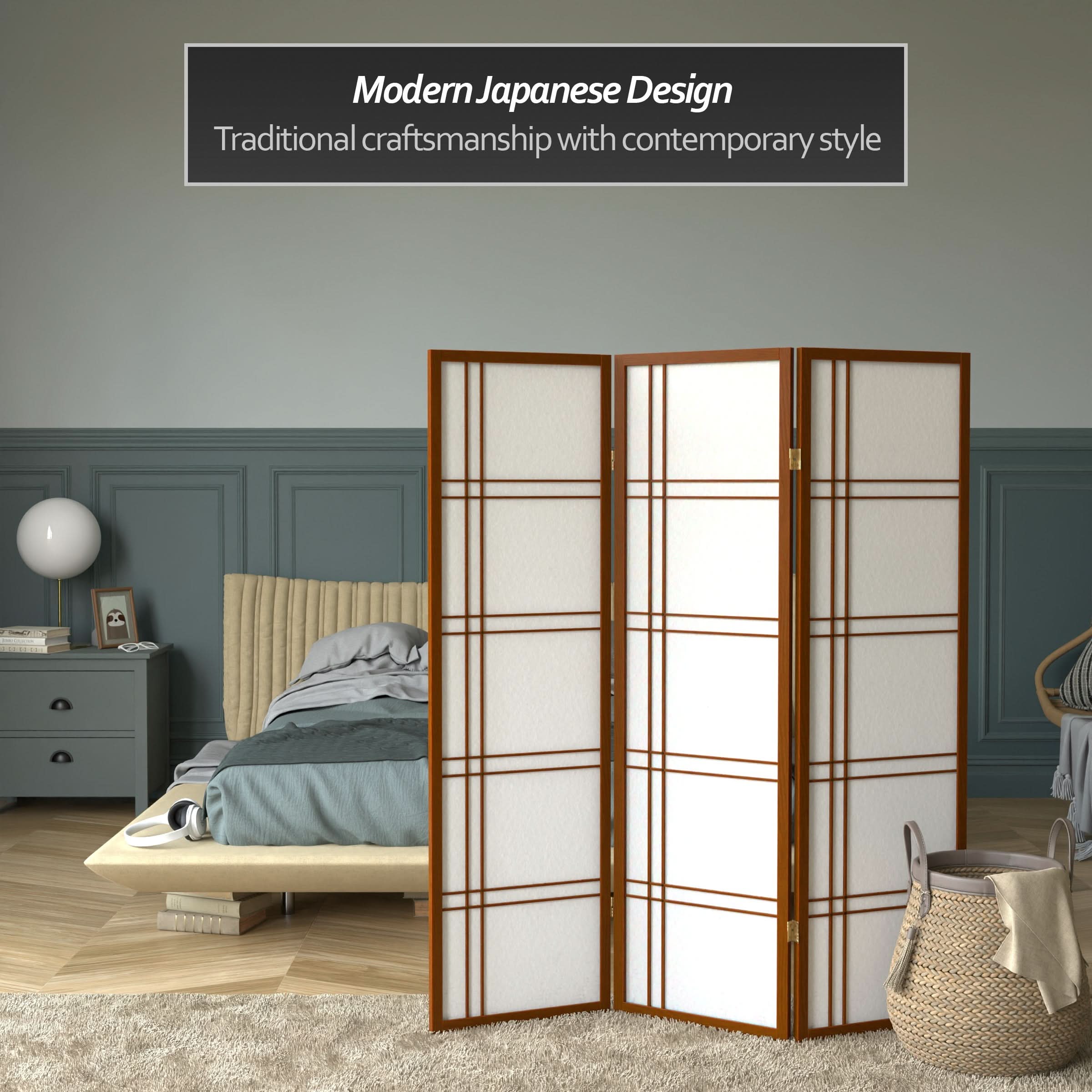 5 ft. Tall Double Cross Shoji Screen