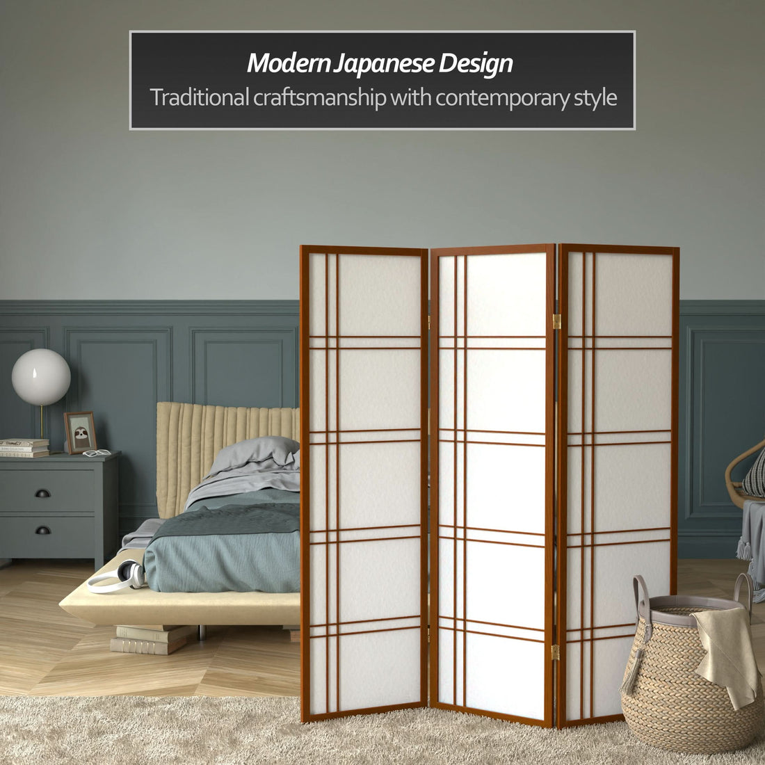 5 ft. Tall Double Cross Shoji Screen