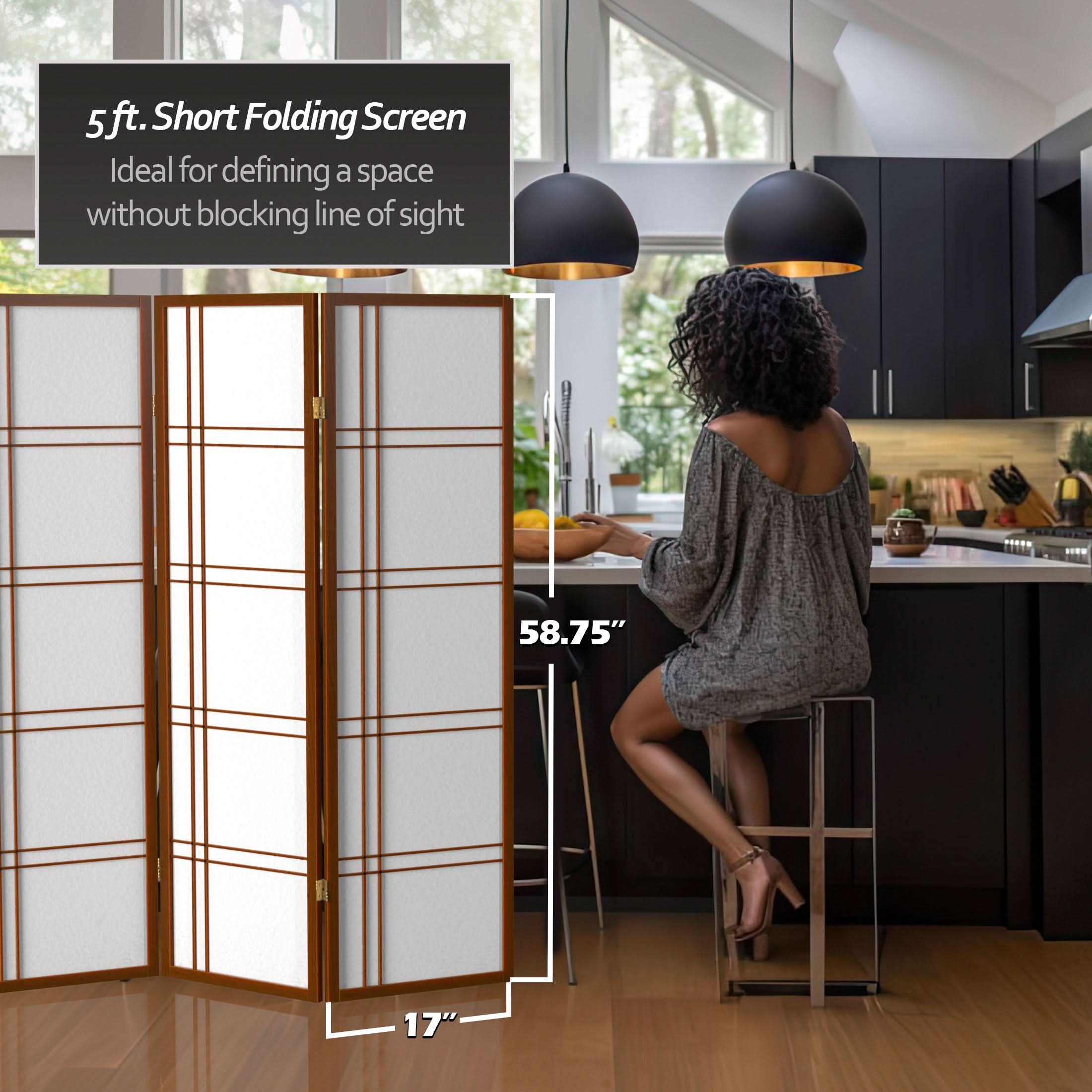 5 ft. Tall Double Cross Shoji Screen