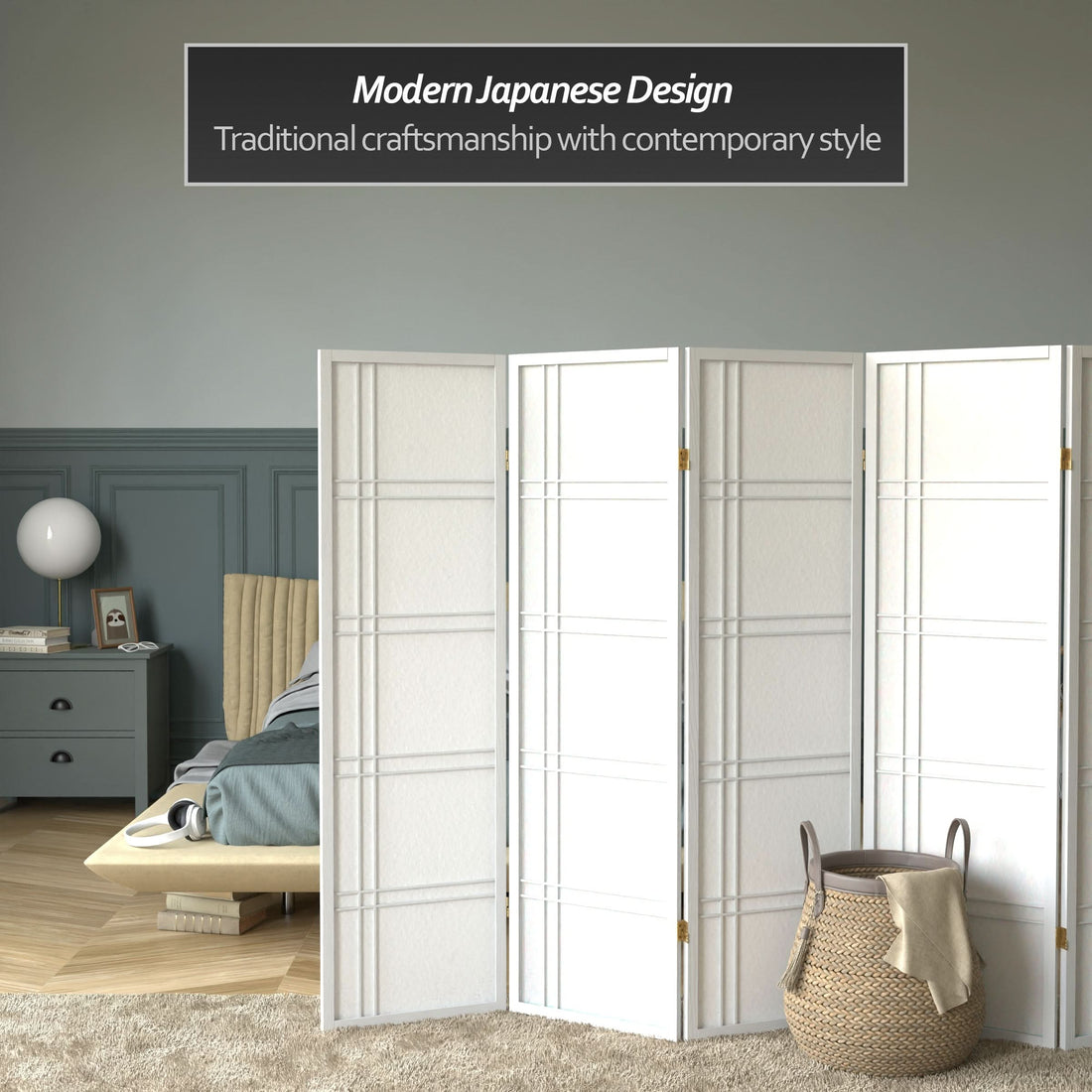 5 ft. Tall Double Cross Shoji Screen