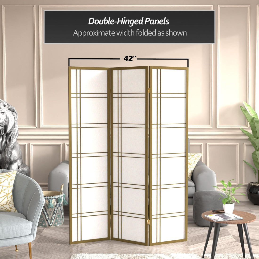 6 ft. Tall Double Cross Shoji Screen
