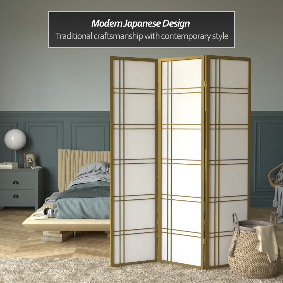 6 ft. Tall Double Cross Shoji Screen
