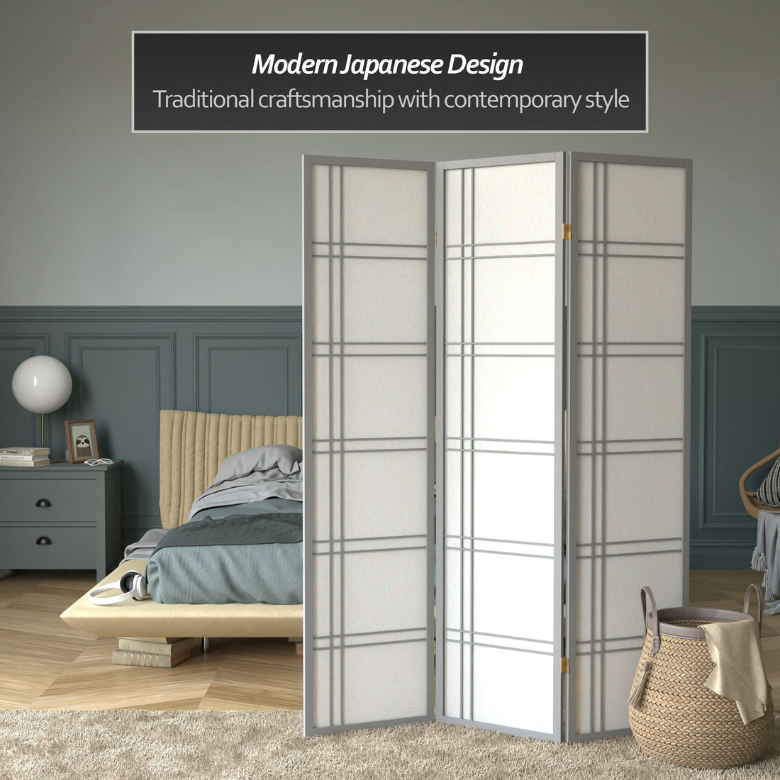 6 ft. Tall Double Cross Shoji Screen