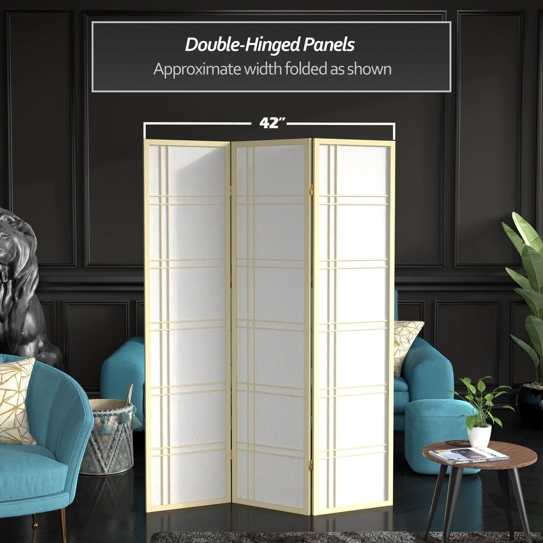 6 ft. Tall Double Cross Shoji Screen