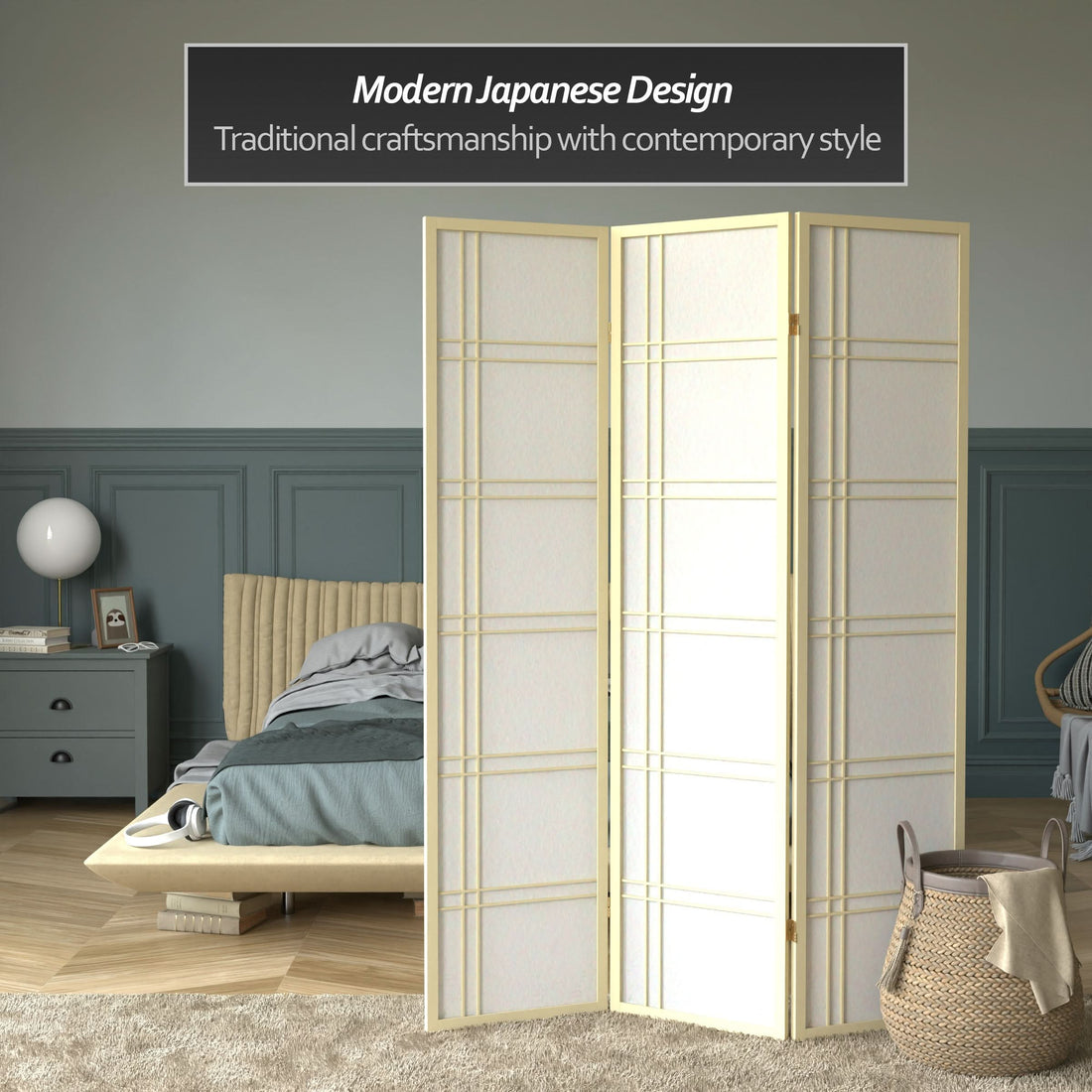 6 ft. Tall Double Cross Shoji Screen