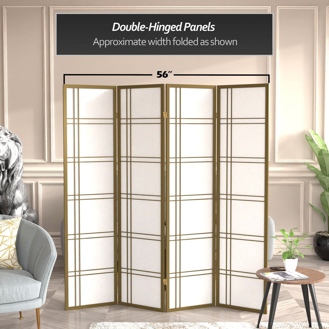 6 ft. Tall Double Cross Shoji Screen