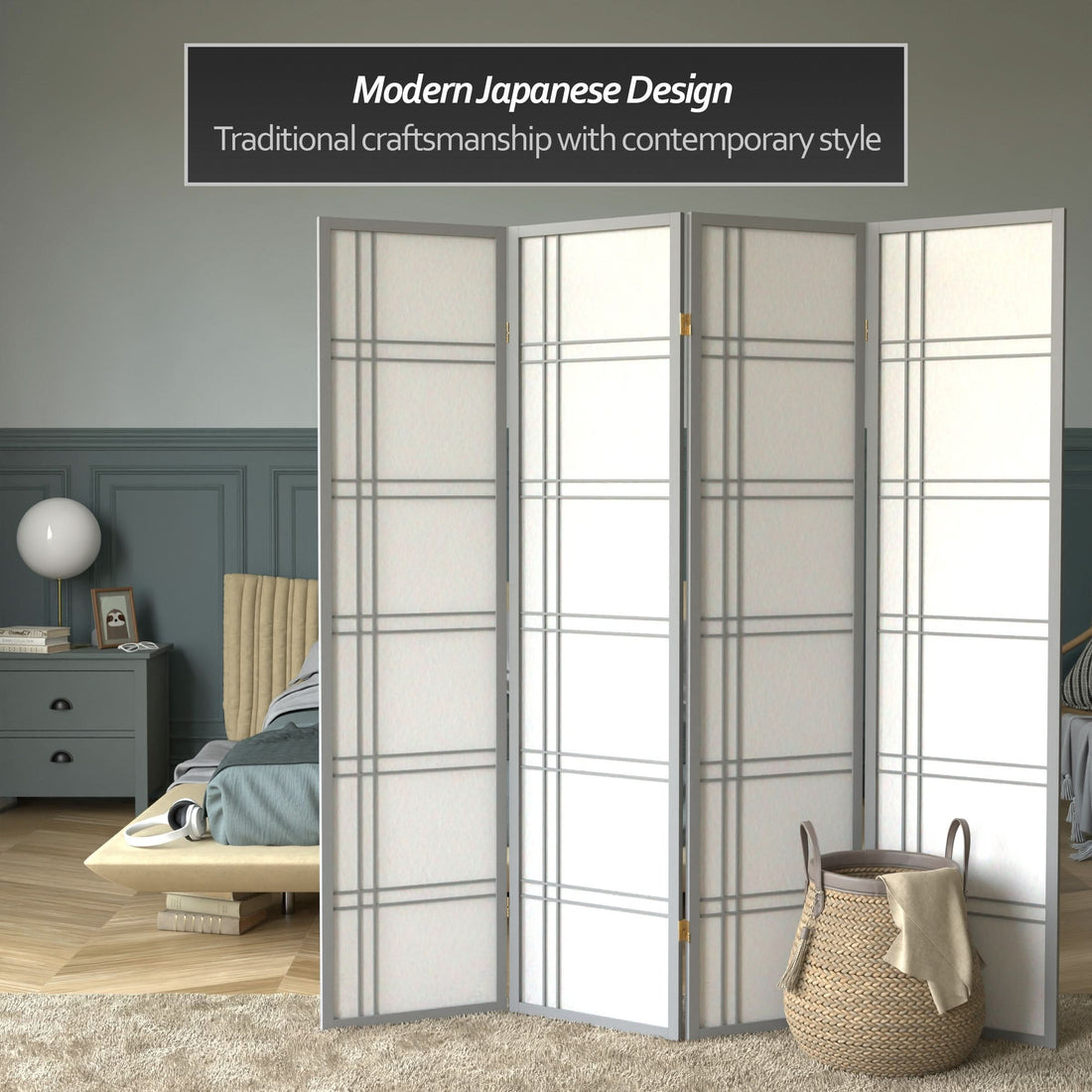 6 ft. Tall Double Cross Shoji Screen