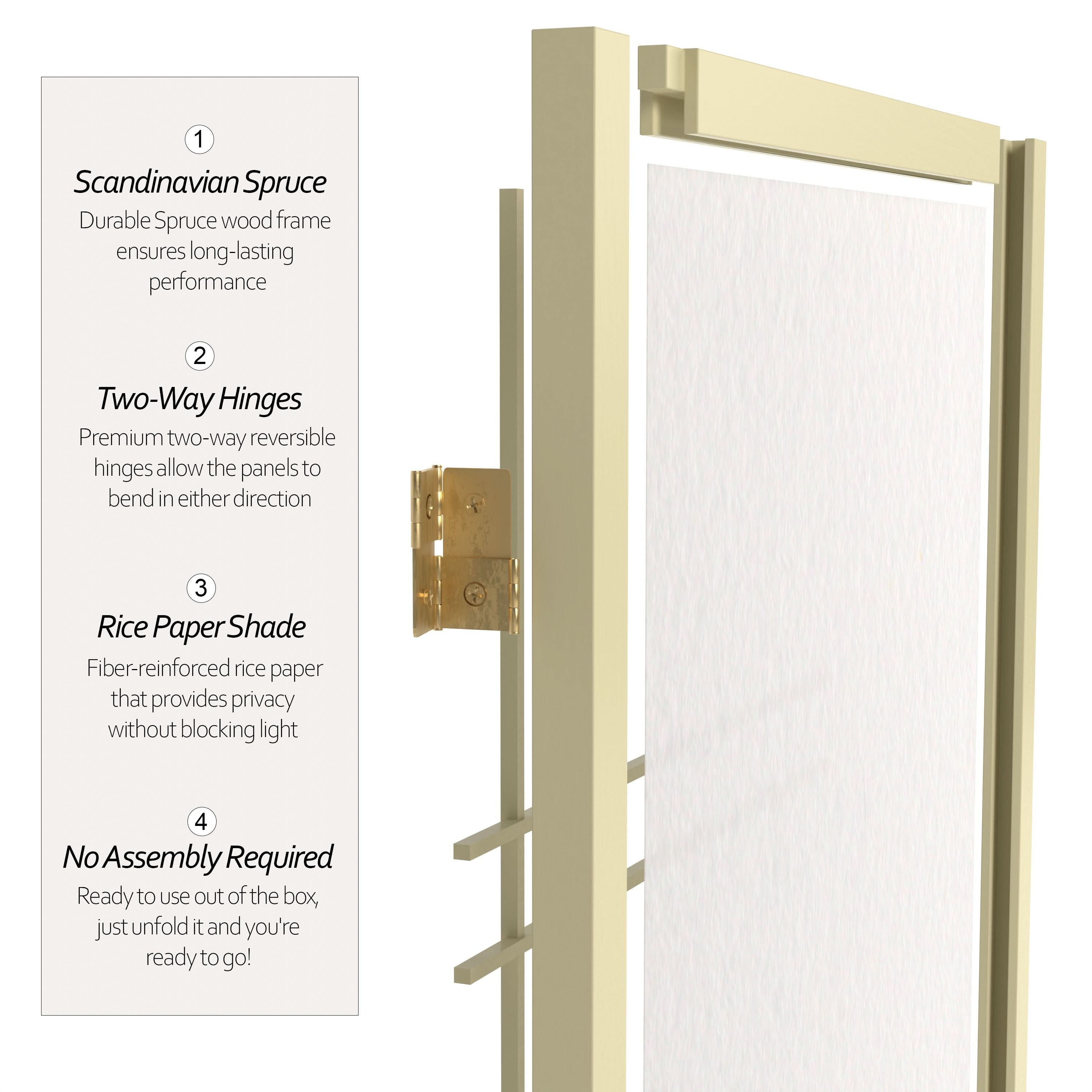 6 ft. Tall Double Cross Shoji Screen