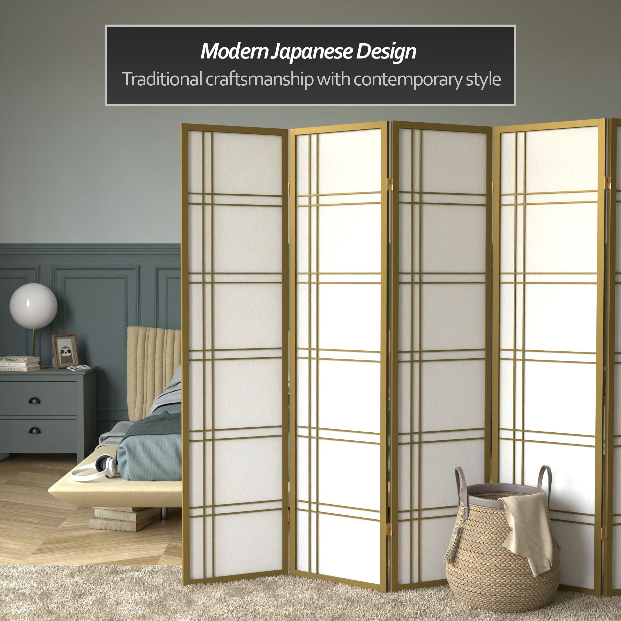 6 ft. Tall Double Cross Shoji Screen
