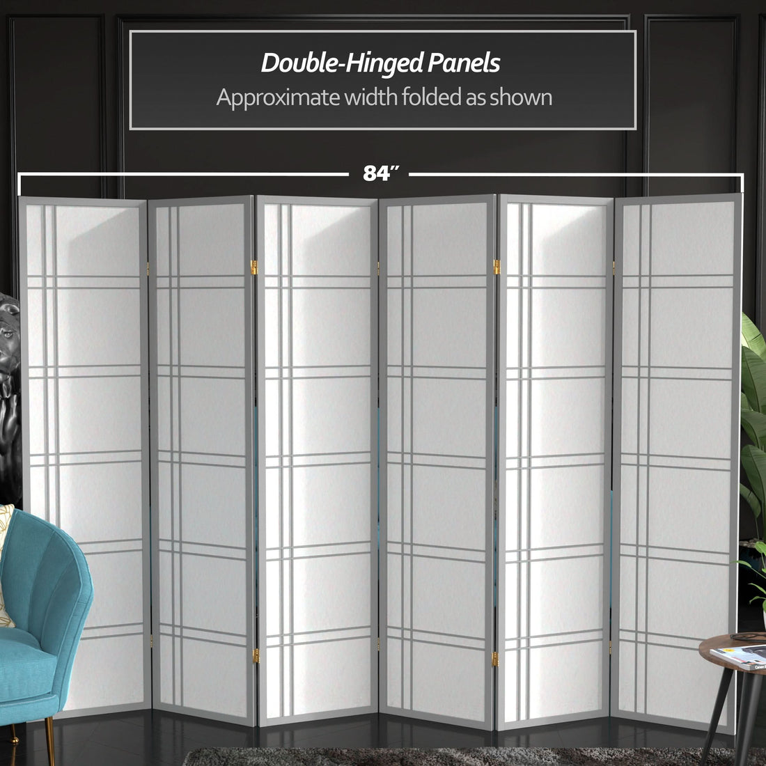 6 ft. Tall Double Cross Shoji Screen