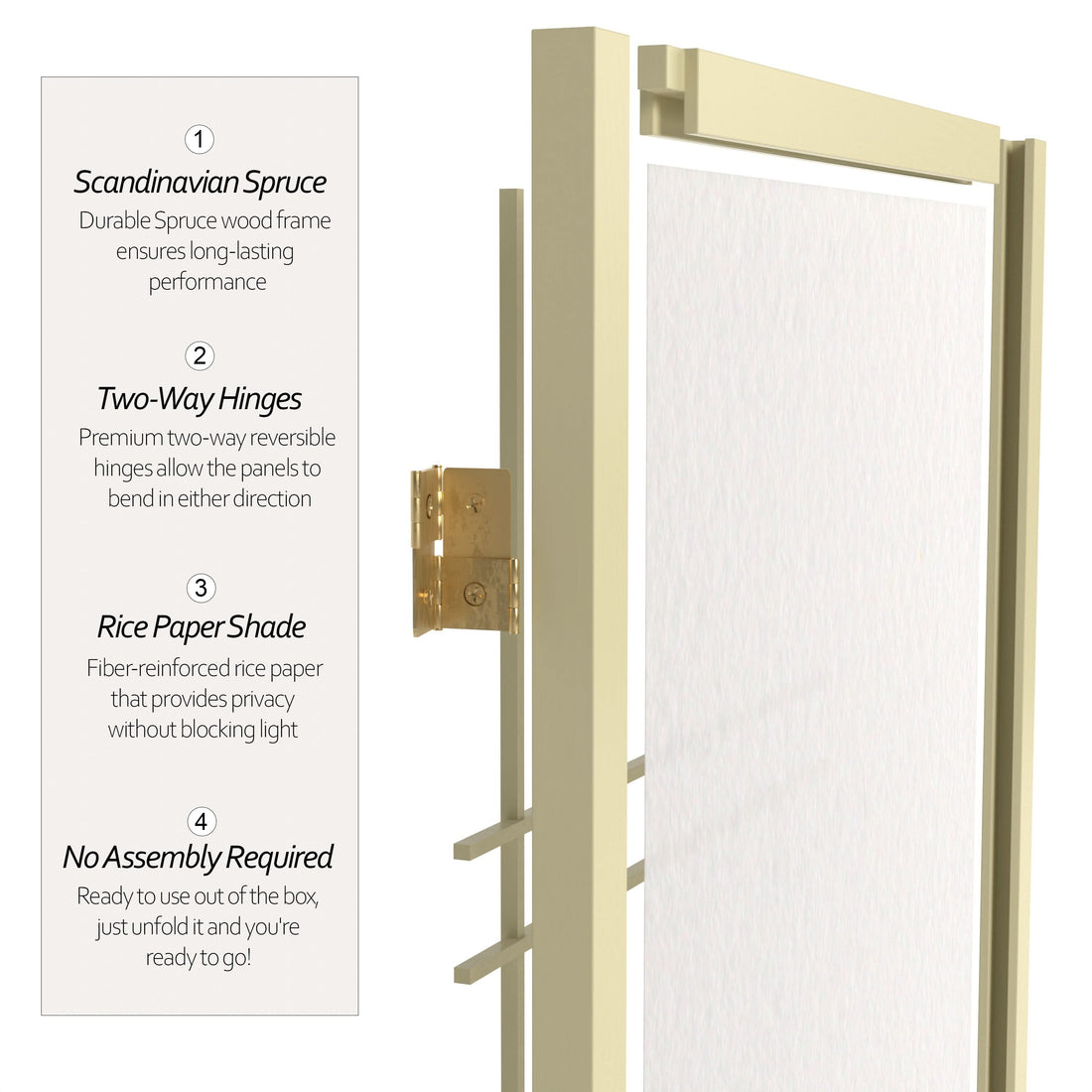 6 ft. Tall Double Cross Shoji Screen