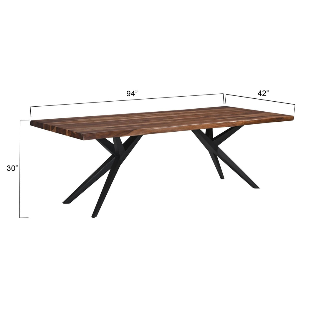 Rosewood 94" Live Edge Dining Table in Natural Sheesham - Home Trends & Design