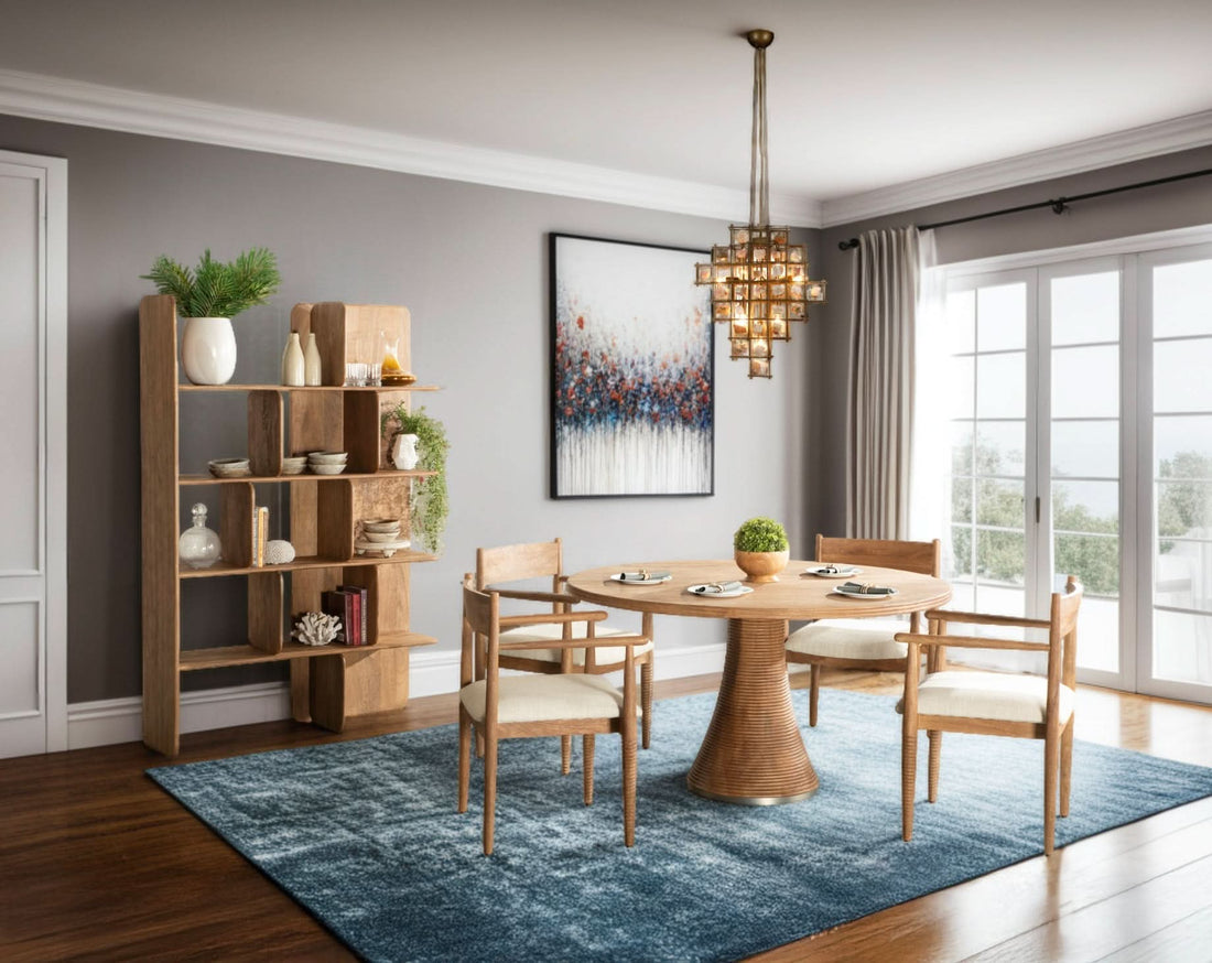 Provence 54" Round Dining Table in Natural Brown - Home Trends & Design