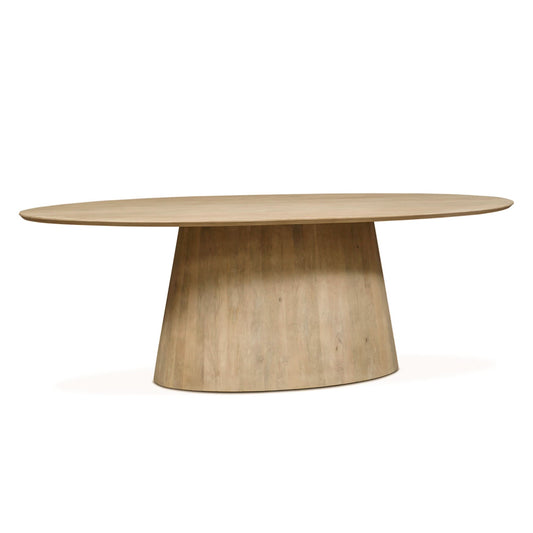  Calabasas 86" Modern Oval Dining Table in Natural White - Home Trends & Design 