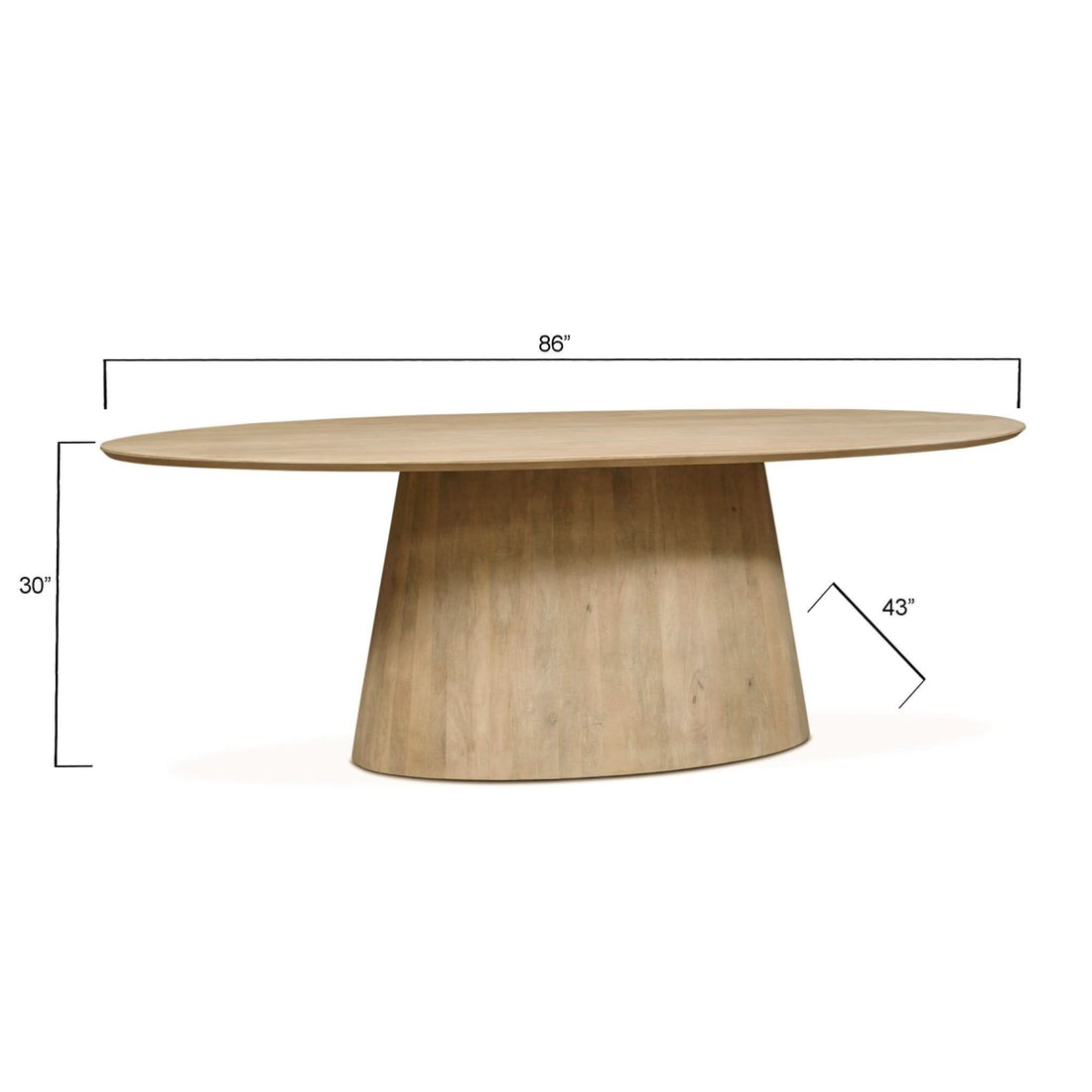 Calabasas 86" Modern Oval Dining Table in Natural White - Home Trends & Design