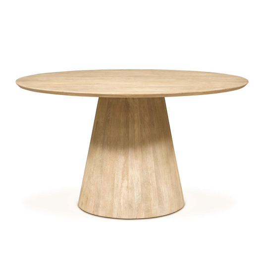 Calabasas 54" Modern Round Dining Table in Natural White - Home Trends & Design