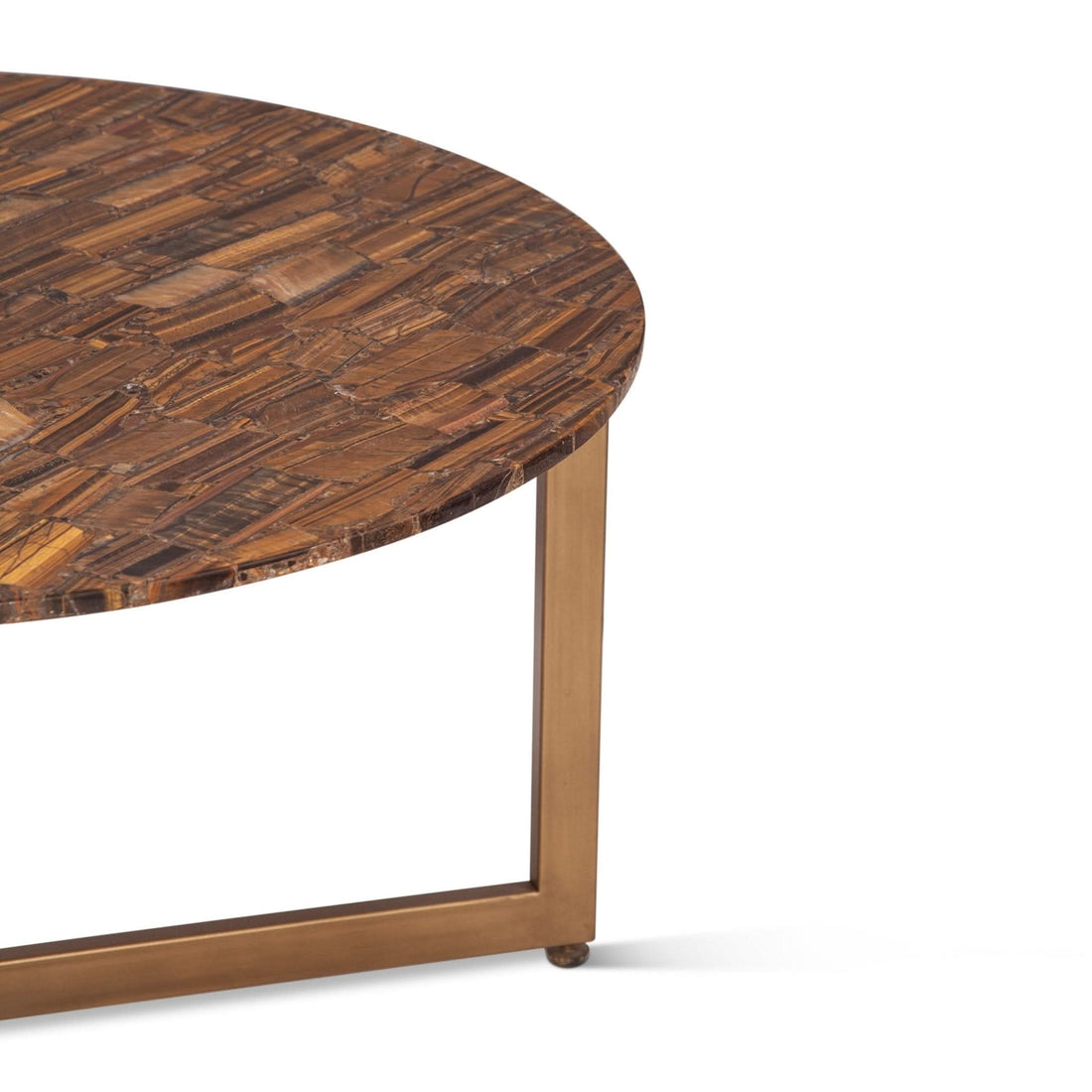 Mumbai 36" Modern Coffee Table in Tiger Eye Stone - Home Trends & Design