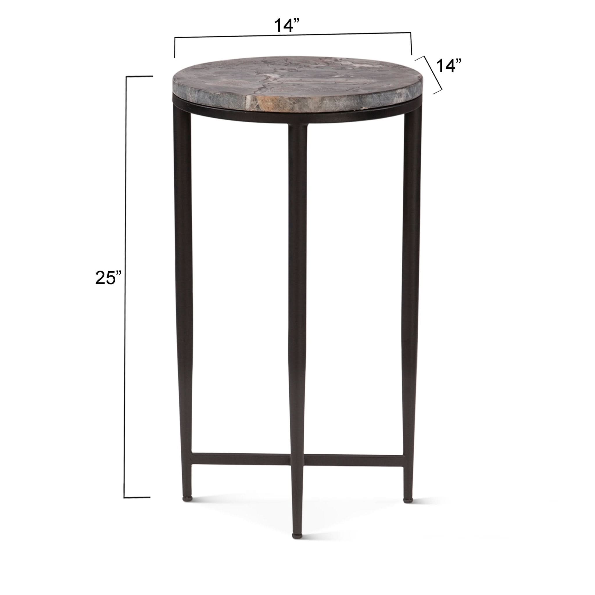 Mumbai Modern Side Table in Grey Septarian - Home Trends & Design