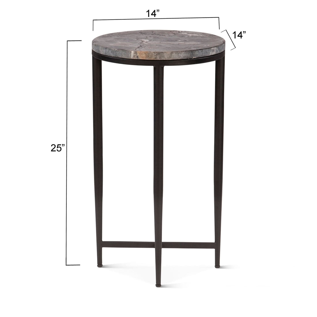 Mumbai Modern Side Table in Grey Septarian - Home Trends & Design