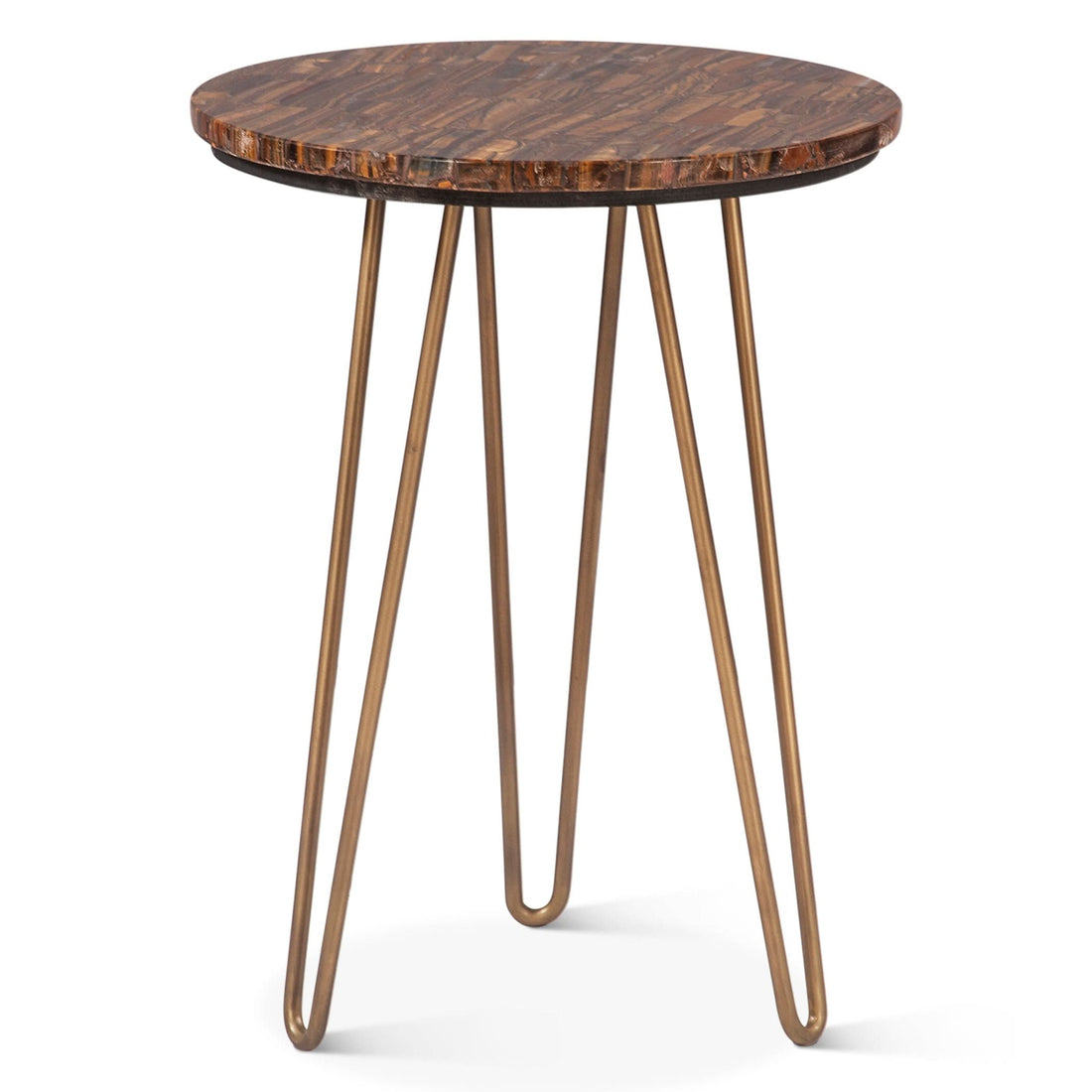 Mumbai Modern Side Table in Tiger Eye Stone - Home Trends & Design