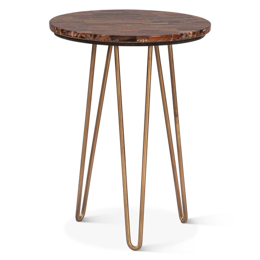 Mumbai Modern Side Table in Tiger Eye Stone - Home Trends & Design