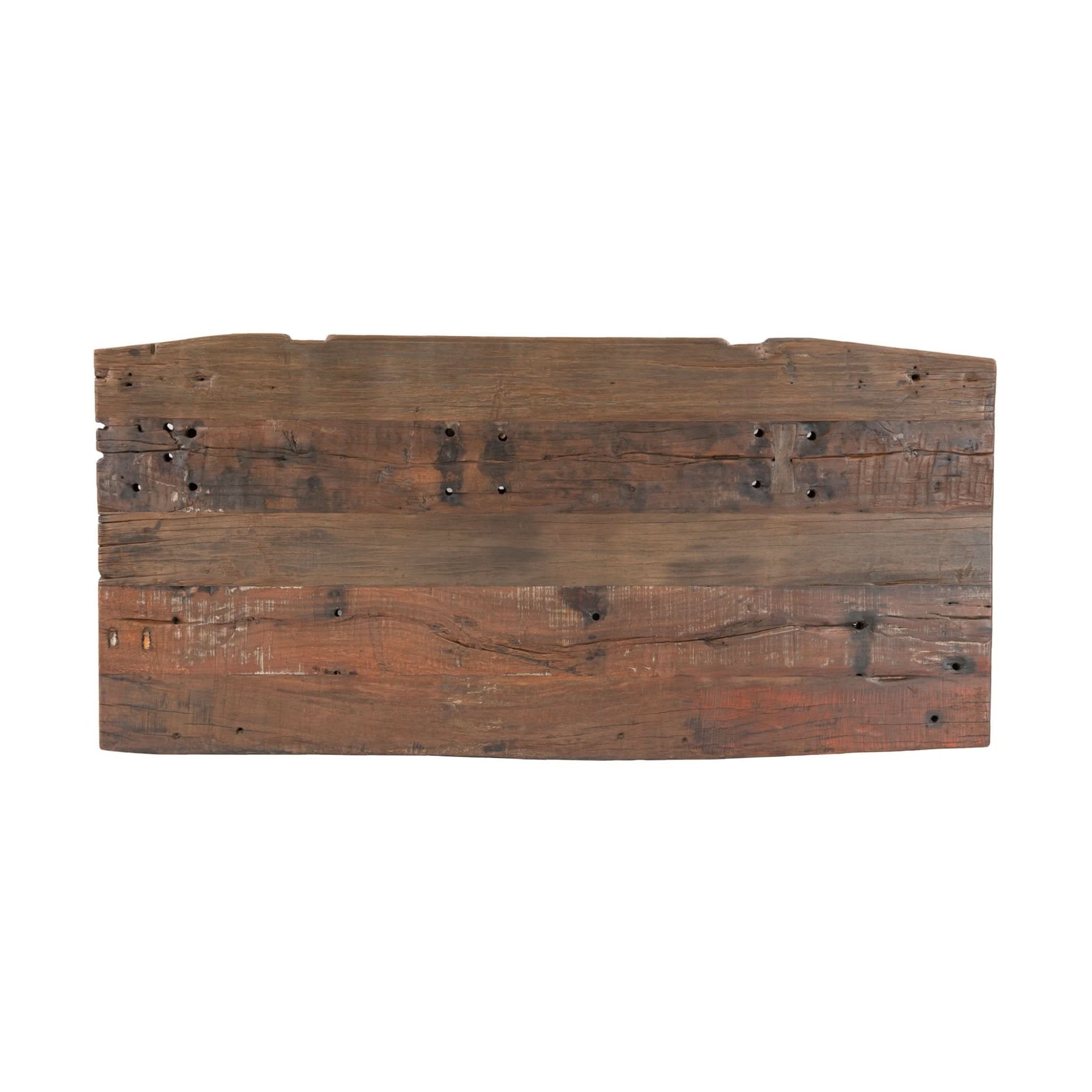 Rustic Revival Old Teak Industrial Hand Crank Office Desk - Home Trends & Design