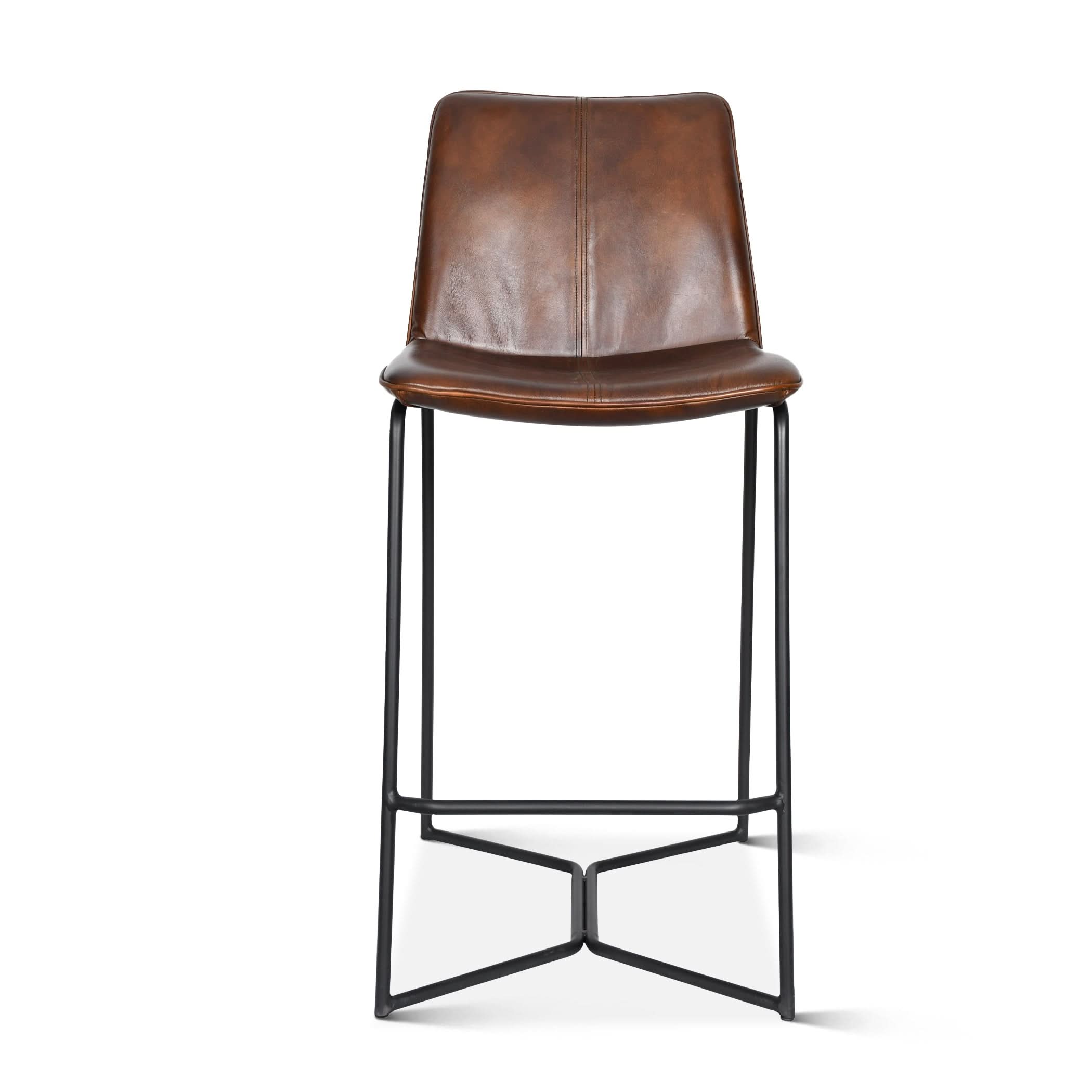 Brisbane Modern Leather Counter Chair - Home Trends & Design