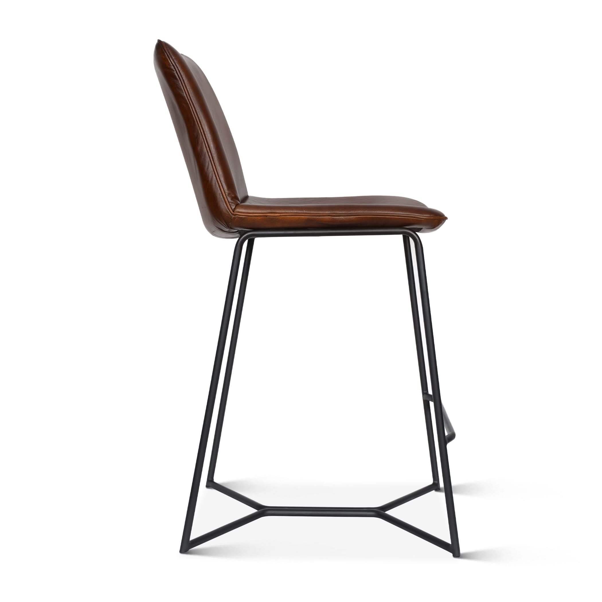 Brisbane Modern Leather Counter Chair - Home Trends & Design